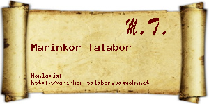 Marinkor Talabor névjegykártya